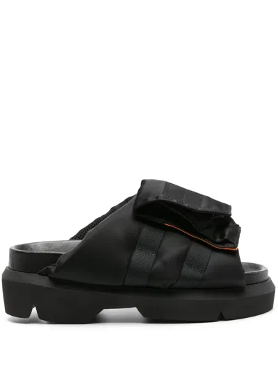 Sacai Multi-pocket Slides In Black