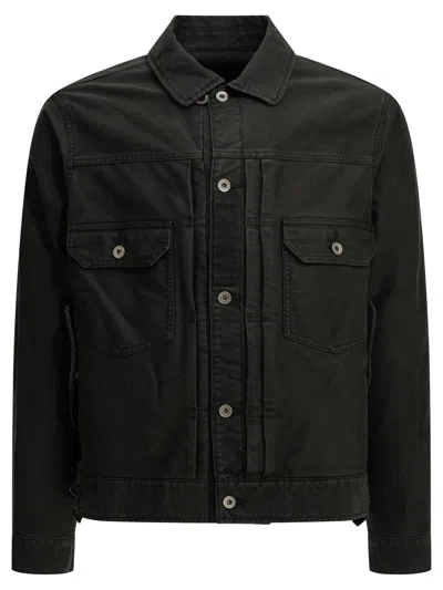 Sacai Padded Denim Jacket In Animal Print