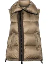 Sacai Asymmetric Quilted Down Vest In Brown