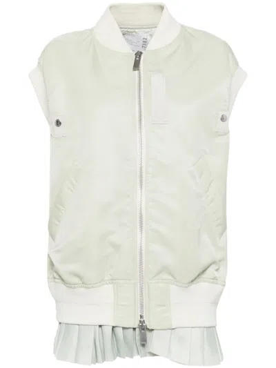 Sacai Padded Waistcoat In 绿色