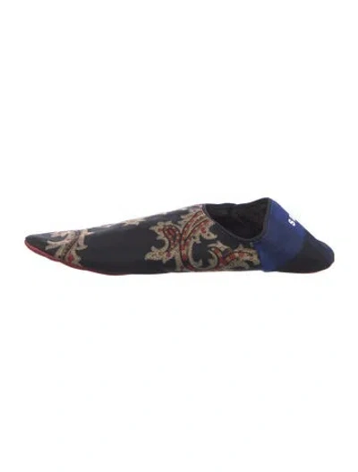Pre-owned Sacai Paisley Print Ballet Flats In Blue
