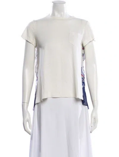 Pre-owned Sacai Paisley Print Crew Neck T-shirt In White