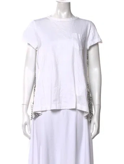 Pre-owned Sacai Paisley Print Crew Neck T-shirt In White