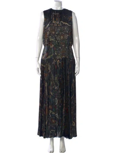 Pre-owned Sacai Paisley Print Long Dress In Multi