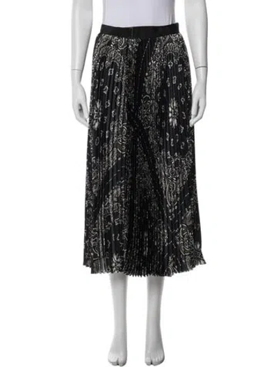 Pre-owned Sacai Paisley Print Midi Length Skirt In Blue