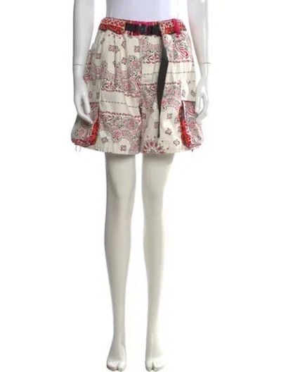 Pre-owned Sacai Paisley Print Mini Shorts In Neutral