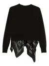 Sacai Paisley-print Panel Sweater In Black