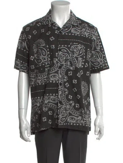 Pre-owned Sacai Paisley Print Short Sleeve Shirt In Blue