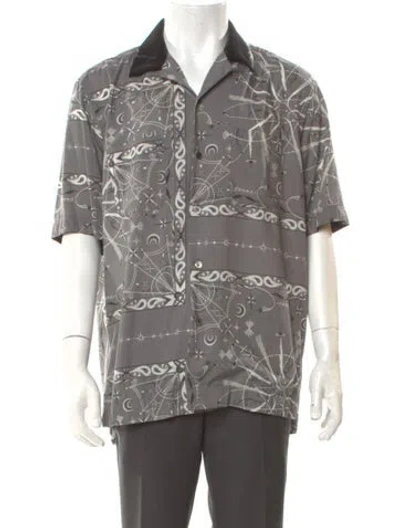 Pre-owned Sacai Paisley Print Short Sleeve Shirt In Gray