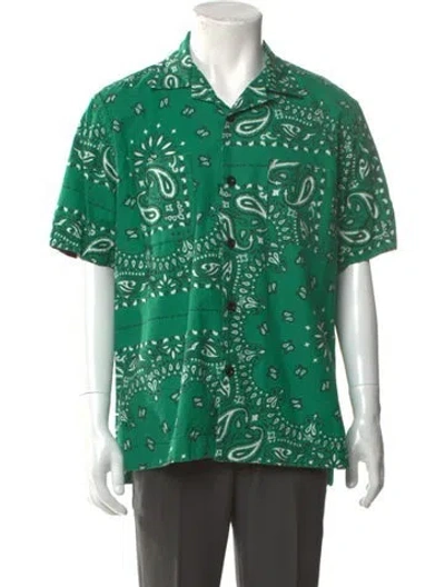 Pre-owned Sacai Paisley Print Short Sleeve Shirt In Green