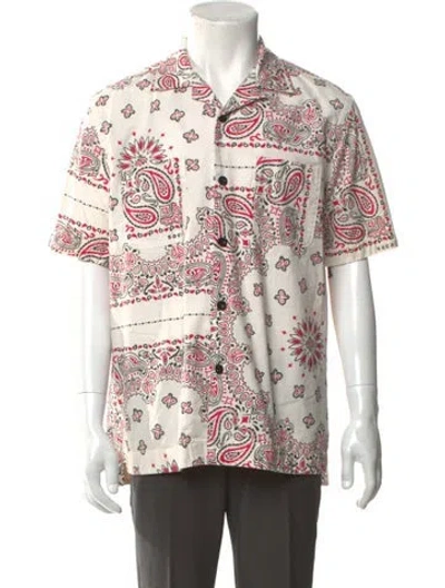 Pre-owned Sacai Paisley Print Short Sleeve Shirt In White
