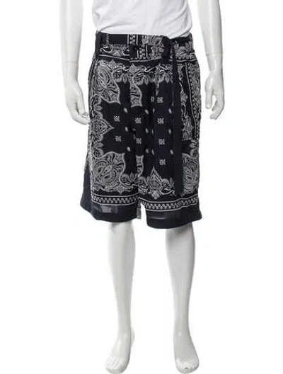 Pre-owned Sacai Paisley Print Shorts W/ Tags In Black