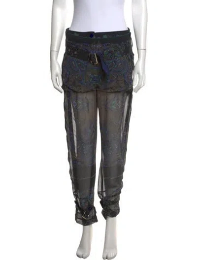 Pre-owned Sacai Paisley Print Straight Leg Pants In Multicolor