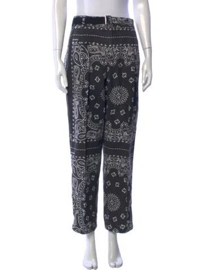 Pre-owned Sacai Paisley Print Wide Leg Pants In Black