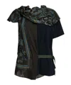 Sacai Paisley-print Panel Top In Blue