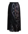 Sacai Pleated Skirt With Paisley Print Skirts Black In Black