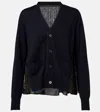 Sacai Paneled Cardigan In Blue