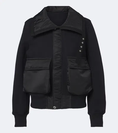 Sacai Paneled Cotton-blend Blouson Jacket In Black