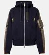 Sacai Paneled Hoodie In Blue