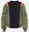 Sacai Paneled Jersey And Twill Sweatshirt In Blue