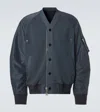 Sacai Paneled Knitted Twill Blouson In Blue