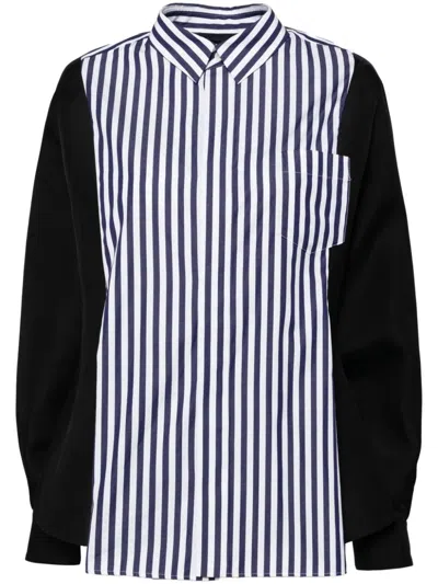 Sacai Paneled Shirt In Black