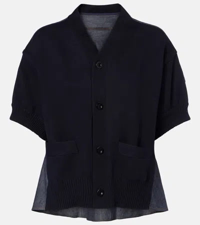 Sacai Paneled Shirt In Black