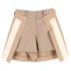 Sacai Paneled Shorts In Beige Polyester In Neutral