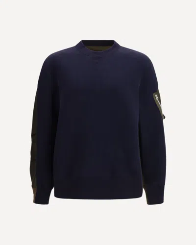 Sacai Paneled Sweatshirt In Blue