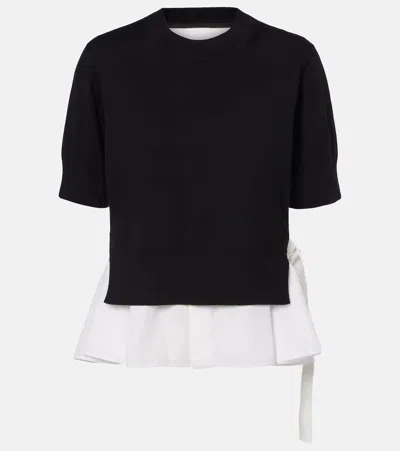 Sacai Paneled Top In Black