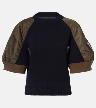 Sacai Paneled Top In Black