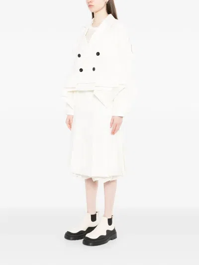 Sacai Panelled Blazer In White