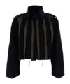 Sacai Two-tone Wool Bomber Jacket In Black