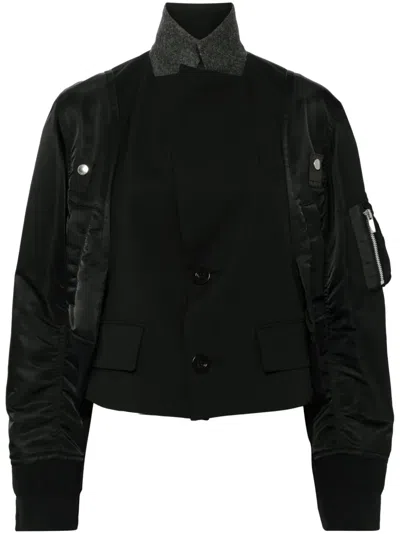 Sacai Women's Twill Jacket In Black
