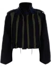 Sacai Two-tone Wool Bomber Jacket In Blau
