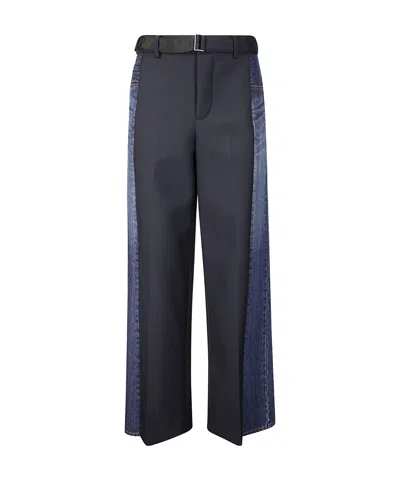 Sacai Panelled Casual Trousers In Multi