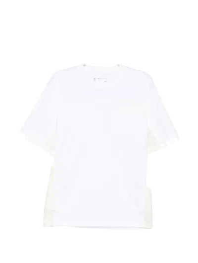 Sacai Panelled Chest-pocket T-shirt In White