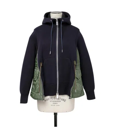 Sacai Panelled Colour-block Jacket In Black