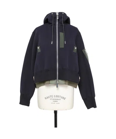 Sacai Panelled Colour-block Jacket In Black