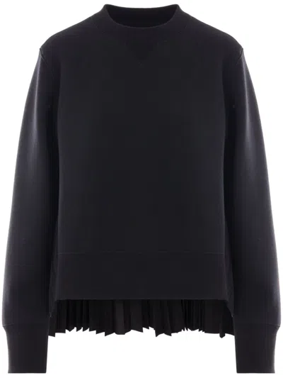 SACAI PANELLED CREW-NECK SWEATSHIRT