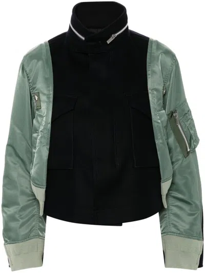 Sacai Panelled Cropped Jacket In 262