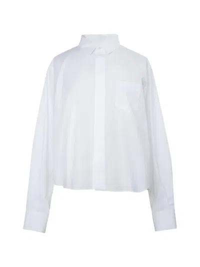 Sacai Panelled Cropped Shirt In Multi