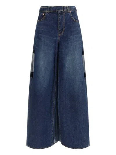 SACAI PANELLED DENIM