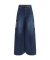 Sacai Denim Pants With Liner Back In Blue