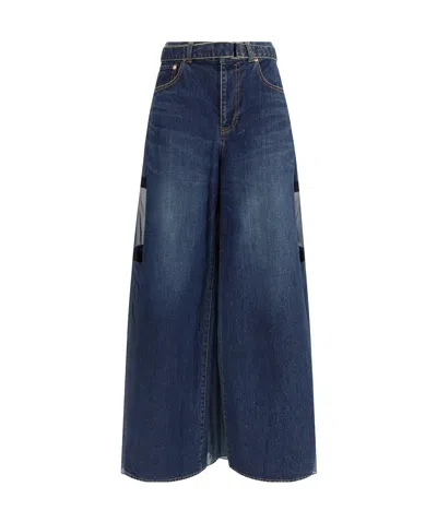SACAI PANELLED DENIM