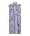 Sacai Navy Blue Stripes Cotton Thomas Mason Dress In Blue
