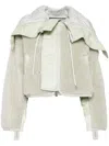 Sacai Panelled-design Fleece Jacket In Green