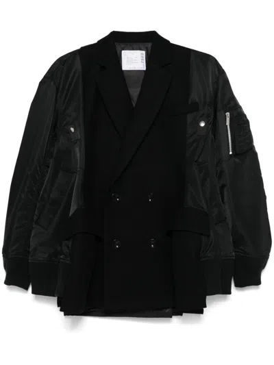 Sacai Panelled-design Jacket In Black