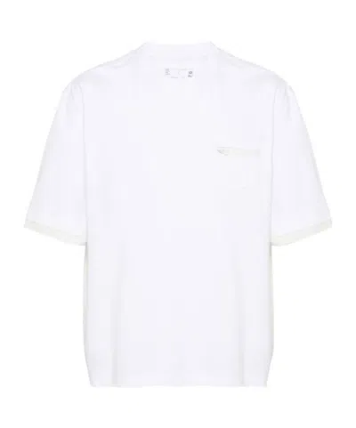Sacai Panelled-design T-shirt In White