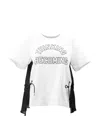 Sacai Panelled Drawstring T-shirt In White